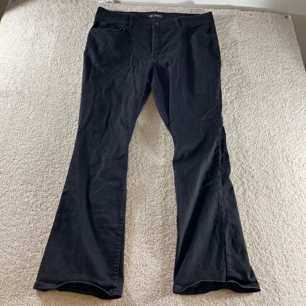 Lee Bootcut Jeans Womens 18W Medium Black Excellent Flex Motion Mid Rise Regular
